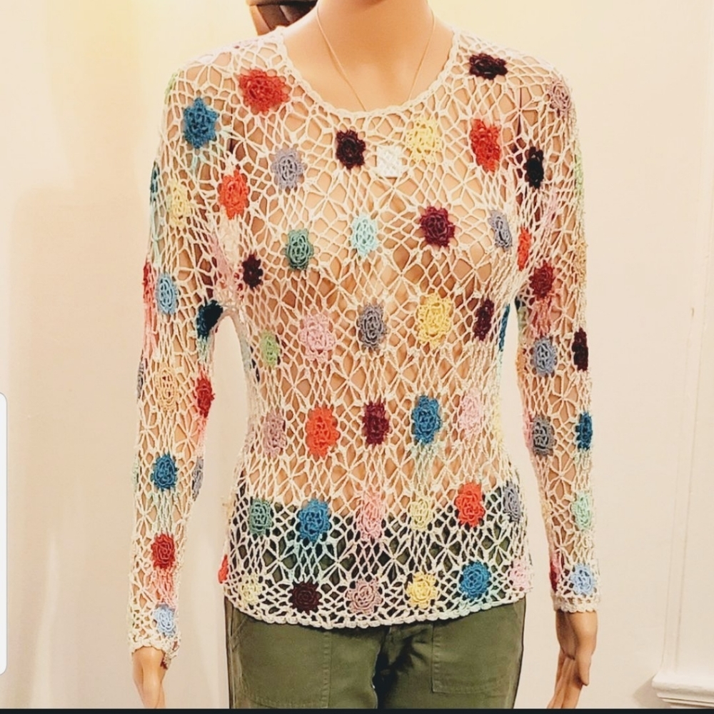 Lace and embroidered/ women's top